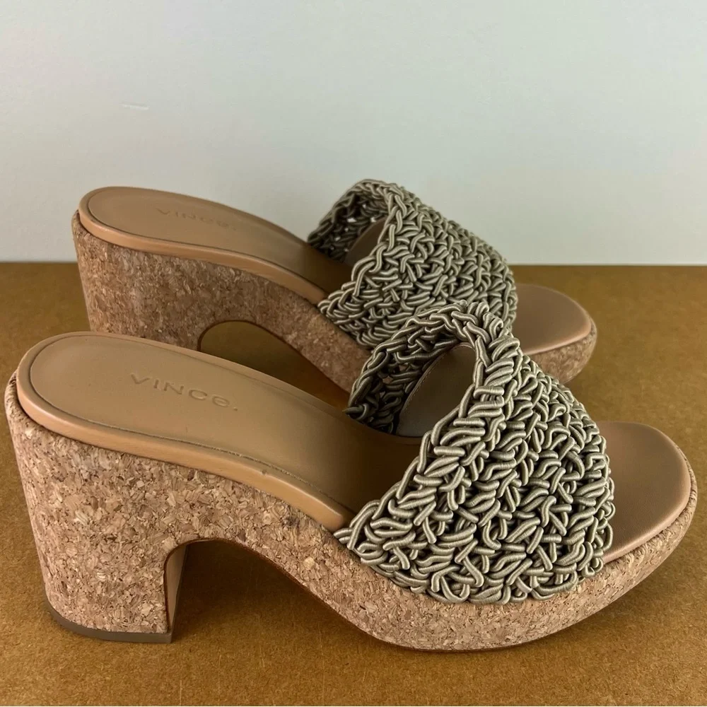 NEW VINCE CROCHET PLATFORM SANDALS - Picture 3 of 13
